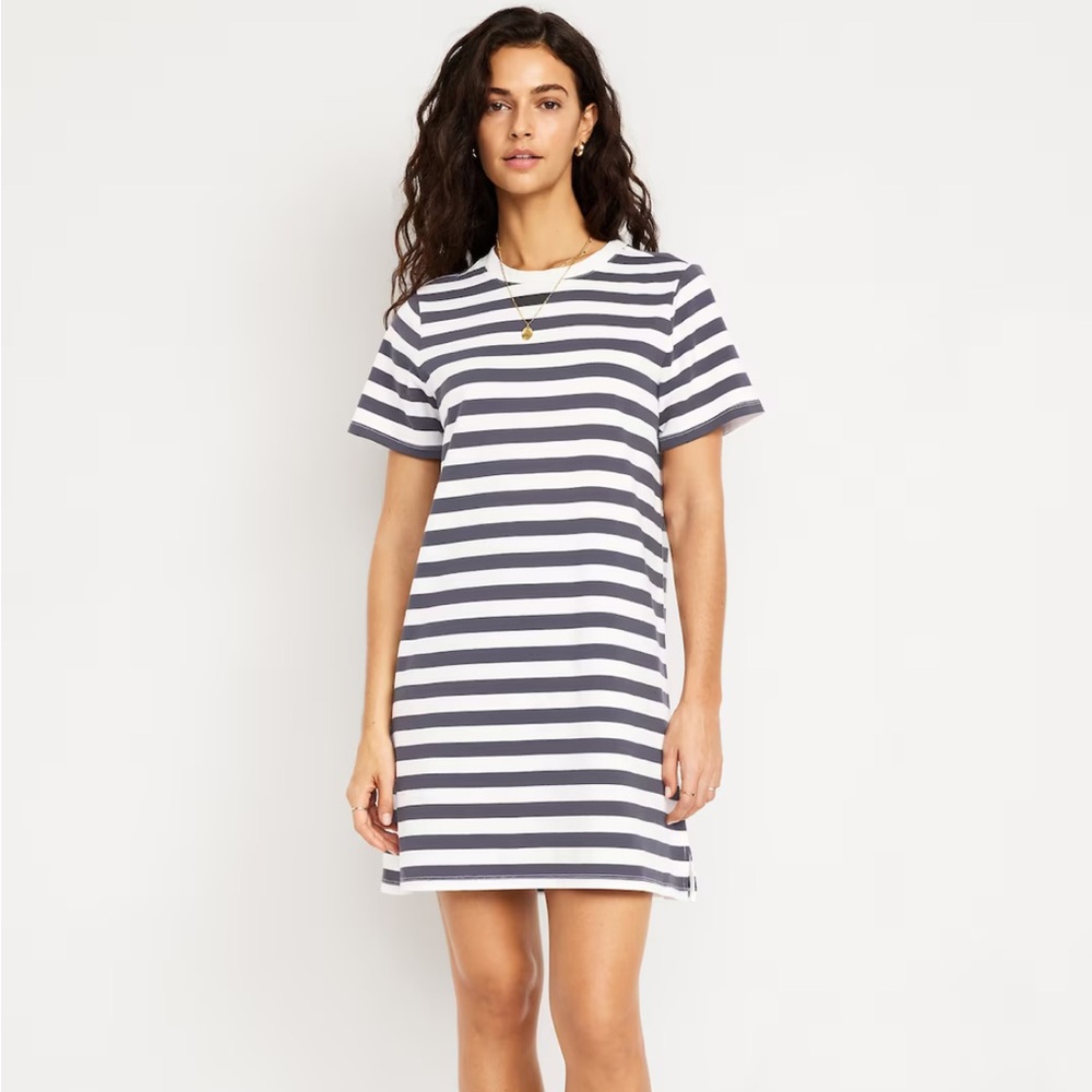 Old Navy Navy and White Striped Mini Dress